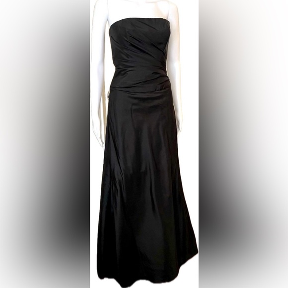 Amsale Long Black Strapless Gown or Black Tie Formal Long Dress Size 2 - Picture 1 of 12